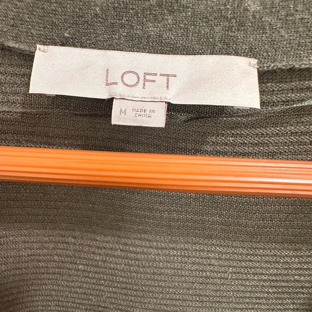LOFT Olive Green Open Front Cardigan